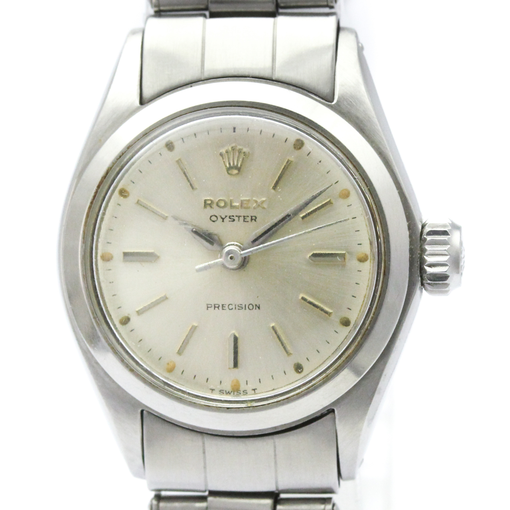 Rolex Oyster Precision 6410 Steel HandWinding Ladies Watch Vintage